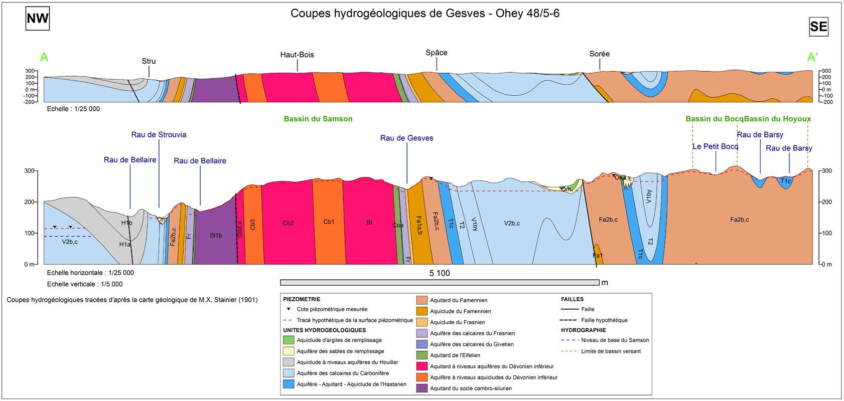 Affiche / Poster. Carte hydrogéologique de Wallonie : 40/3-4 Jodoigne -  Jauche (numérique) - Dernière révision décembre 2022