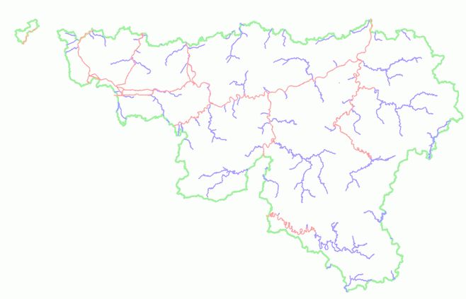 Carte réseau hydrographique wallon