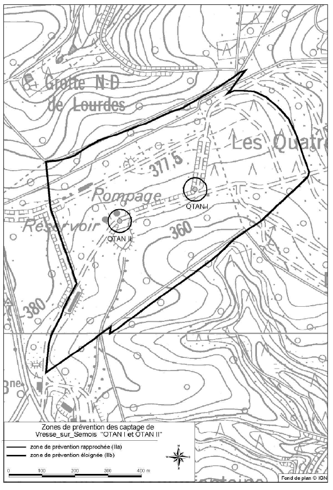 Zones de prventionPuits Otan I et II sis  Vresse-sur-Semois (Sugny)