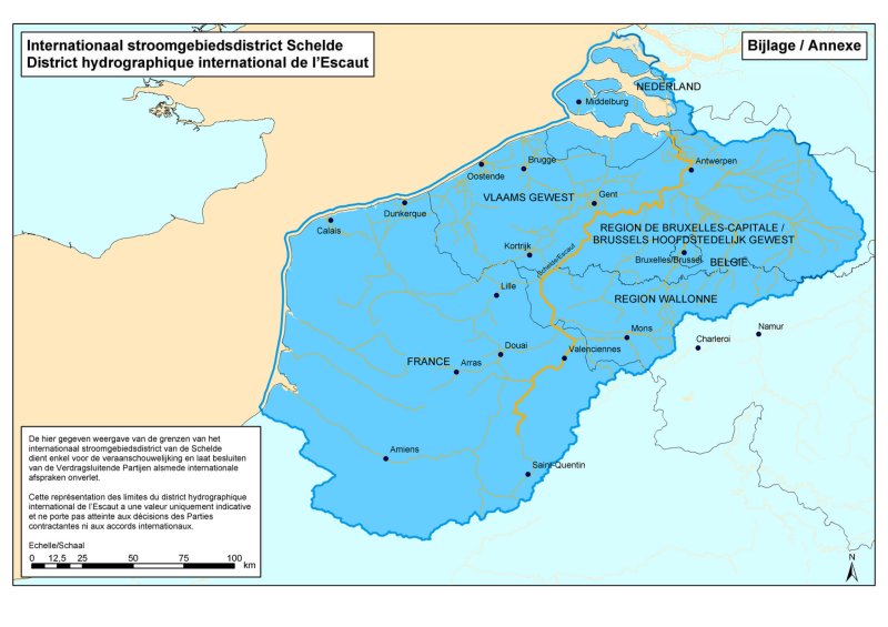 Carte District hydrographique international de l'Escaut