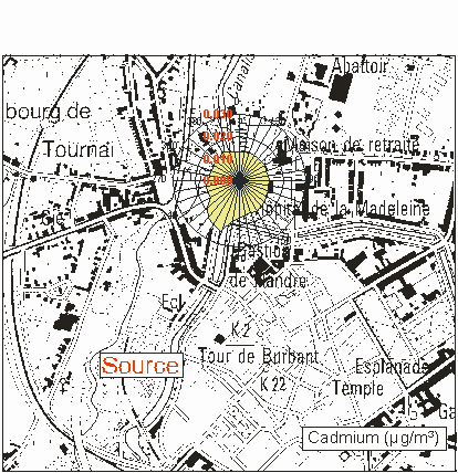 Rseau Mtaux Lourds - Cadmium - Ath, Hpital de la Madeleine - Rose de pollution