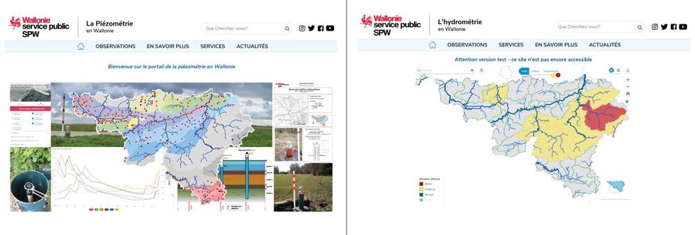 Nouveaux portails de la piézométrie et de l'hydrométrie en Wallonie