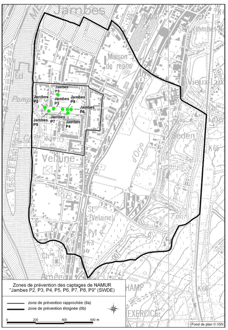 Zones de prévention Namur-Jambes P2, P3, P4, P5, P6, P7, P8, P9